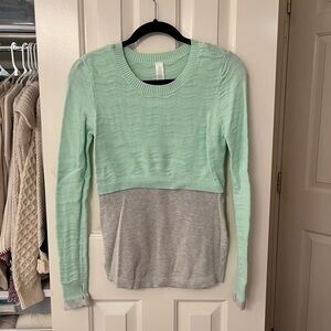 Ivivva Mint Green and Gray Kids Sweater